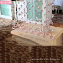 Hot selling crystal pink beads curtain hanging diamond shape for home decoration Eco-friendly